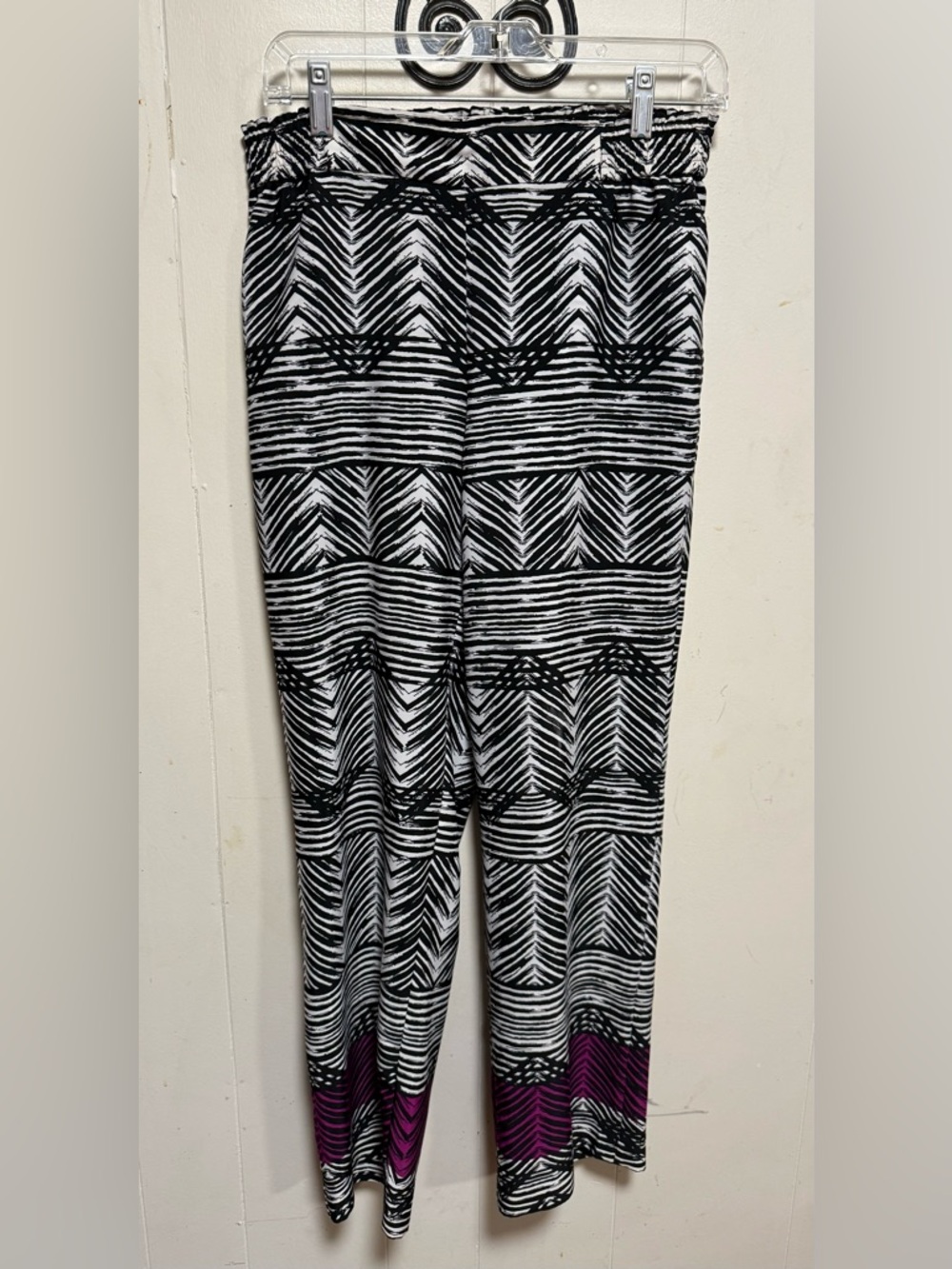 Investments Black and White Striped Wide Leg Pants